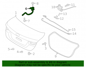 Trunk lid hinge right Kia Forte 19-24 4d