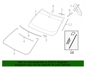 Left windshield molding for Nissan Pathfinder 13-16