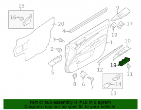 Front left window lift control Subaru Outback 10-14 black, 1 auto