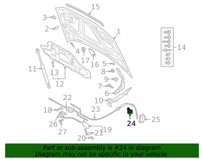 Black hood release handle for the Audi Q3 83A 19-25 interior