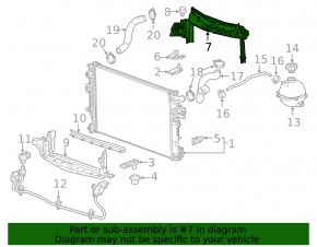 Upper radiator deflector for Chevrolet Malibu 16-18 1.5T, 1.8
