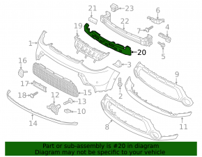 Absorber front bumper Kia Soul 14-16 prerest