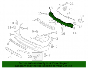 Rear bumper reinforcement Kia Sorento 11-13 prerest USA