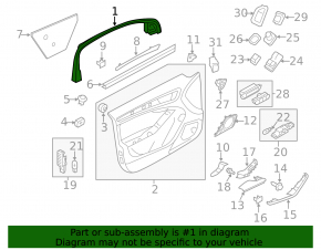 Inner door frame front left Audi A4 B8 08-16 black