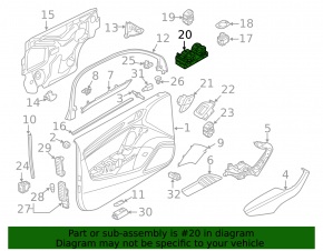 Front left window lift control for Audi A3 8V 17-20 chrome, 4 auto