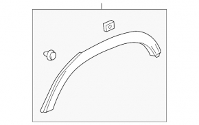 Rear right fender arch trim for Buick Encore 20-22, matte finish