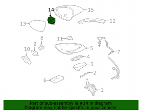 Porsche Cayenne 19-26 right side mirror motor with memory