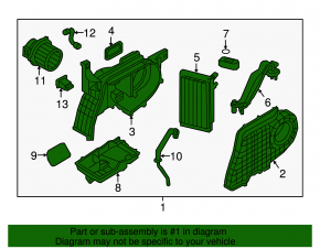 Heater assembly 3 row Kia Sorento 16-20