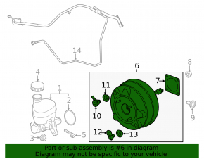 Ford Mustang mk6 15-17 3.7V Vacuum Booster