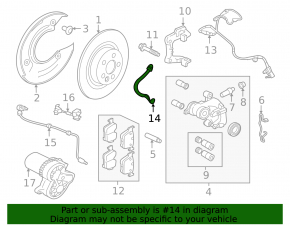 Brake hose rear right Jaguar F-Pace X761 17- AJ126, 2.0t, 2.0d