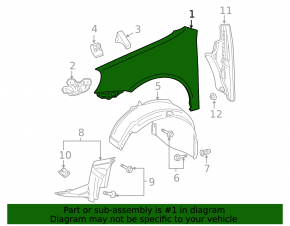 Front right wing VW Jetta 05-10
