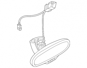 Interior mirror for Audi A6 C7 12-18 with auto-dimming and auto-high beam, black