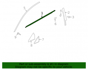 Door-glass molding, central front left, Audi A6 C8 19-25, chrome
