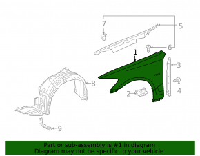 Front left wing Lexus GS300 GS350 GS430 GS450h 06-11