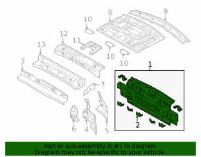 Rear panel VW Passat b8 16-19 interior