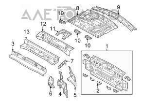 Rear panel VW Passat b8 16-19 interior