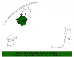 Airbag in the steering wheel of the driver's VW Passat b8 16-19 USA, shot