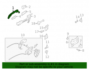 Door handle outer rear left Subaru Outback 10-14