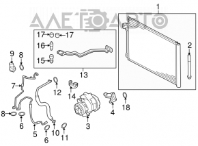 Air conditioning hose compressor-heater second BMW X5 E70 07-13 double, with cap