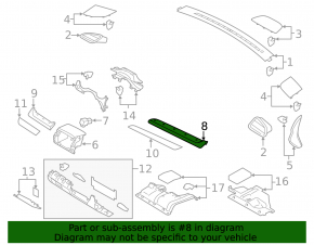Subaru Outback 15-19 right dashboard trim, gray, scratches
