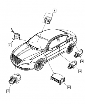 SRS airbag module airbag computer Chrysler 200 11-14