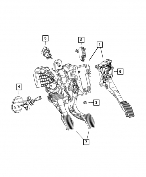 Clutch and brake pedal Jeep Compass 17-21