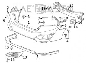 Rear Bumper Grille Left Honda Clarity 18-21 USA
