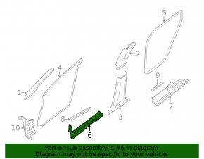 Nissan Pathfinder 13-20 black inner front right door sill plate