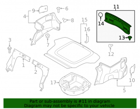 Hyundai Sonata 15-17 trunk opening trim