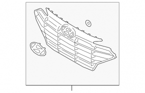 Radiator grill grill Hyundai Elantra AD 19-20 rest without chrome moldings