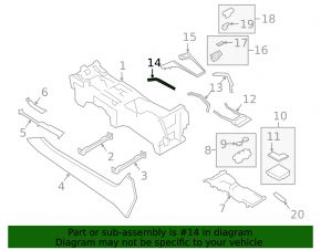 Black center console insert, right side, Porsche Cayenne 19-23