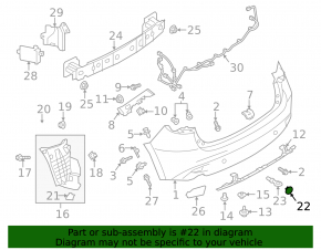 Rear bumper towing hook plug left Mazda 3 17-18 BM 5d