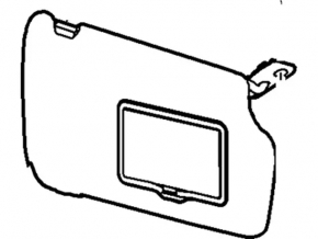 Right visor Ford Fiesta 11-19 gray, without hook