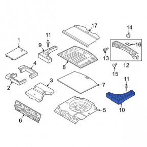 Trunk tray left Ford Escape MK3 13- low sides, type 2