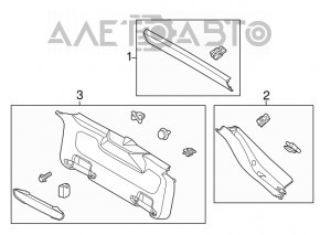 Lower tailgate trim for Ford Focus mk3 11-14 pre-rest 5d black