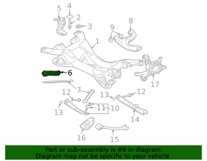 Mitsubishi Galant 04-12 front left rear subframe burr