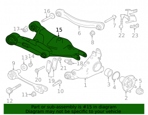Lower control arm for rear left spring, Jaguar F-Pace X761 17-20