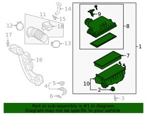 Toyota Venza 22-24 air filter housing without flow meter