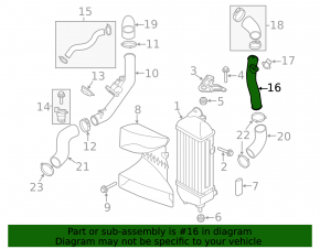 Air pipe left middle Hyundai Sonata 11-14 2.0 under sensor