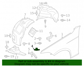 Upper front left fender bracket for BMW 3 GT F34 14-19