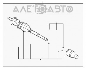 Drive axle shaft front left Suzuki Kizashi 10-15 thread defect
