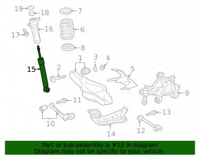 Rear shock absorber left Toyota Rav4 19- hybrid AWD with support