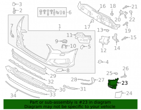 Front bumper air duct right Audi A6 C8 19-25 inner part, S-Line