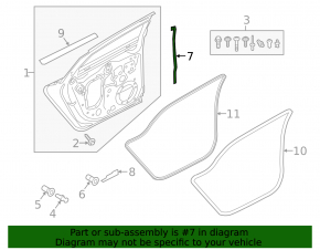Door seal front left lower Audi A6 C8 19-