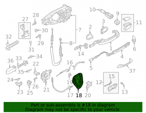 Audi A6 C8 19-25 inner front right door panel with door closer