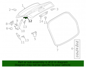 Lower right tailgate shock absorber bracket for Audi E-Tron 19-23 on the tailgate