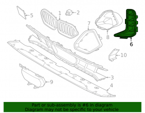 Front bumper grille left BMW X6 G06 24-26