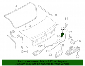 Trunk lid lock bracket BMW 7 G11 G12 16-22