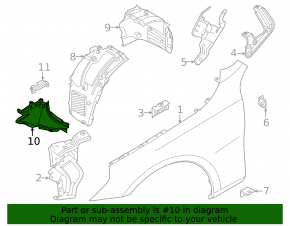 Front left lower fender liner BMW 5 G60 24-25 M package