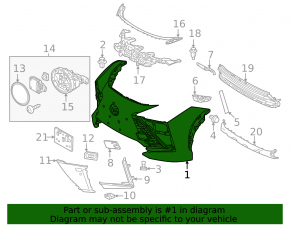 Lexus RZ 23-26 bare front bumper without headlight washers